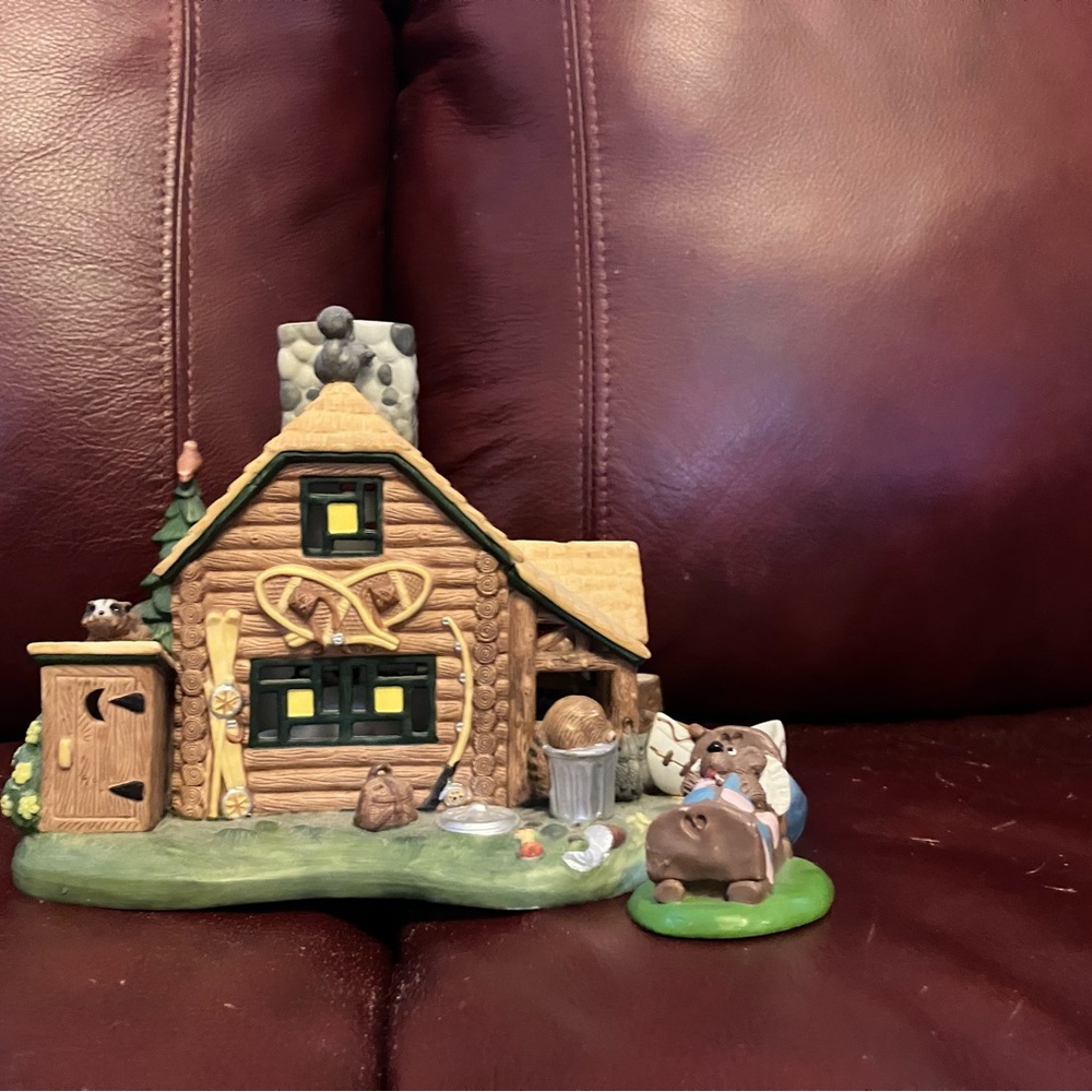 Charming Log Cabin Holiday Decoration
